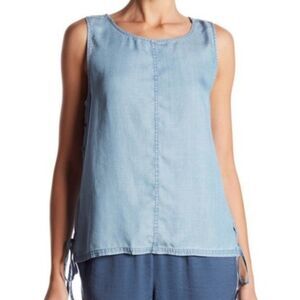 Vince Camuto Side Lace-Up blue Tank Top size S